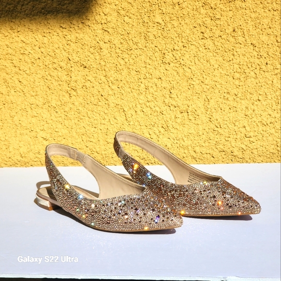Madden Girl Women's Rose Rhinestone Pointed Toe Slingback Flats Size 7.5 - Picture 7 of 10